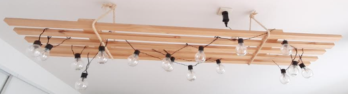 SUSPENSION confectionnée avec des chutes de bois luminaire suspension en bois