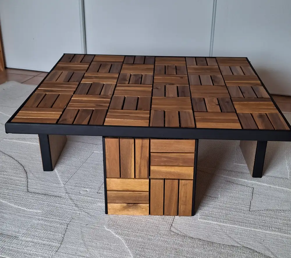 Table basse en bois et caillebotis 2 Table basse en bois et caillebotis